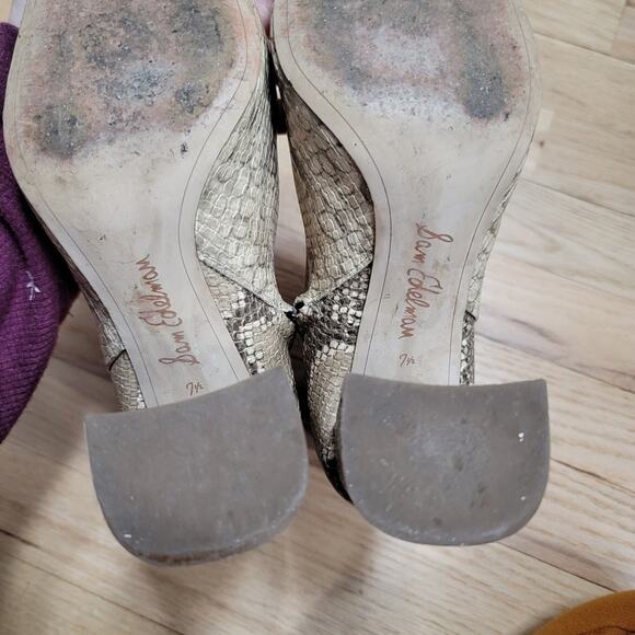 Sam Edelman Codie Daruby Snake Print Leather Heeled Ankle Boots Women's Size 7.5 - Picture 10 of 11